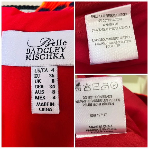 Belle BADGLEY MISCHKA cocktail Ikat Sheath Dress 4 - Picture 4 of 8